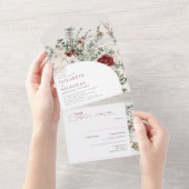 Die Jahreszeit | Weihnachts-Hochzeit All In One Einladung (Abreißen)