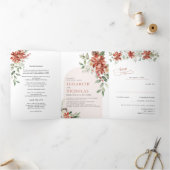 Die Jahreszeit | Weihnachts-Hochzeit Dreifach Gefaltete Einladung (Innenseite)