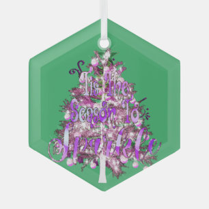 Die Jahreszeit zum Sparkeln Ornament Aus Glas