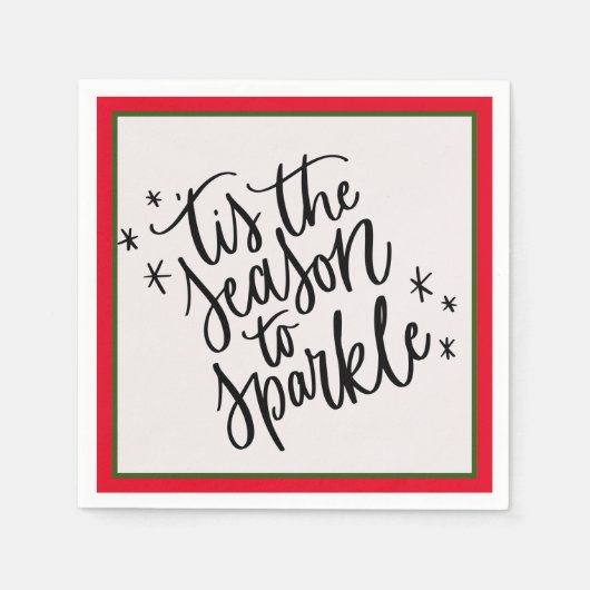 Die Jahreszeit zum Sparkeln Serviette (Vorderseite)