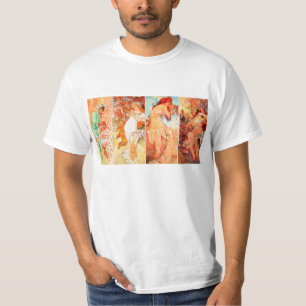 Die Jahreszeiten durch Mucha Vintagen T - Shirt