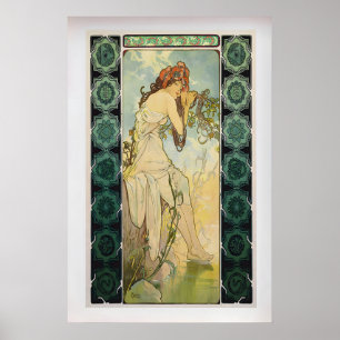 Die Jahreszeiten Sommer von Alphonse Mucha  Vintag Poster
