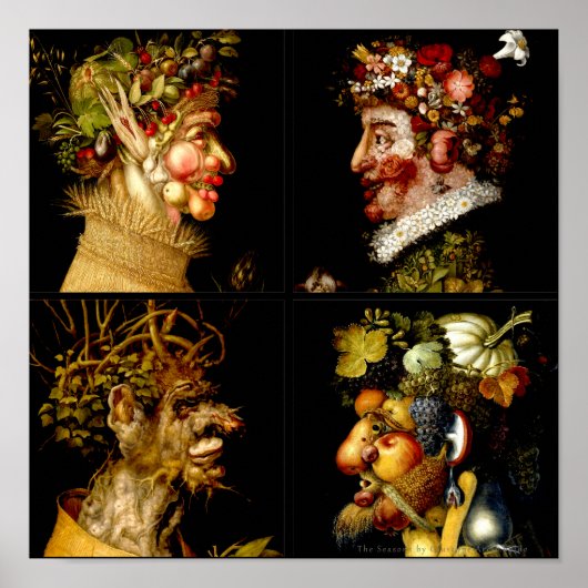 Die Jahreszeiten von Giuseppe Arcimboldo Poster (Vorne)