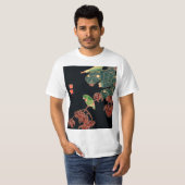 Die japanische Abbildung des Paroquet-Buntbarts T-Shirt (Vorne ganz)