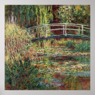 Die japanische Brücke Claude Monet Poster