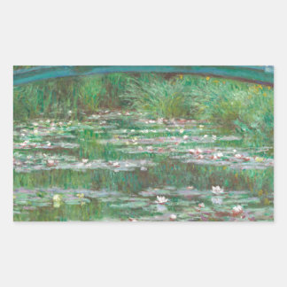 Die japanische Brücke von Claude Monet Rechteckiger Aufkleber