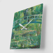 Die japanische Brücke (Water-Lily Pond), Monet Quadratische Wanduhr (Winkel)