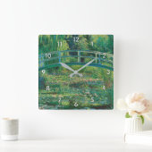 Die japanische Brücke (Water-Lily Pond), Monet Quadratische Wanduhr (Zuhause)