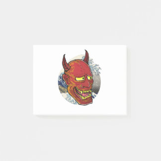 Die japanische Hannya-Maske Post-it Klebezettel