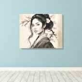Die japanische Lady Leinwanddruck (Insitu (Holzboden))