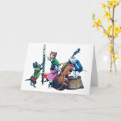 Die Jazz-Katzen-Band Karte (Gelbe Blume)