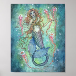 Die Jellies-Meerjungfrau und die Qualle Fantasy Ar Poster