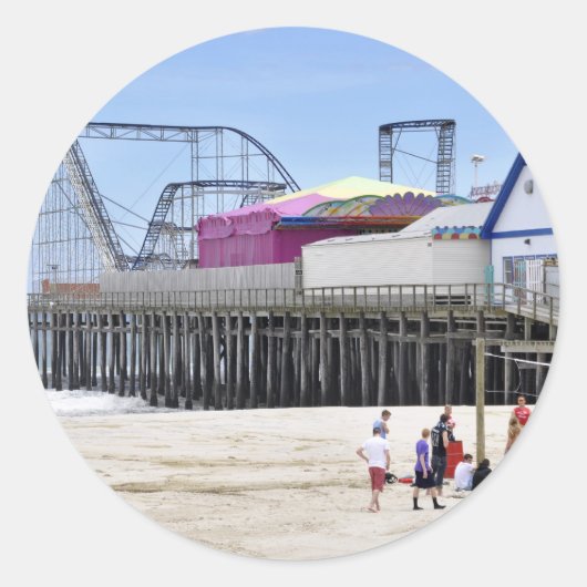 Die Jersey Shore auf den Meereshöhen Runder Aufkleber (Vorderseite)