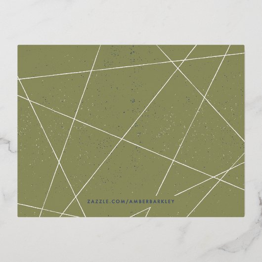 Die Jet Set Travel Stationery Card aufdecken - Grü Folie Einladungspostkarte (Rückseite)