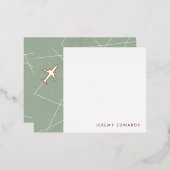 Die Jet Set Travel Stationery Card entdecken - Min Folie Einladungspostkarte (Vorderseite/Rückseite)