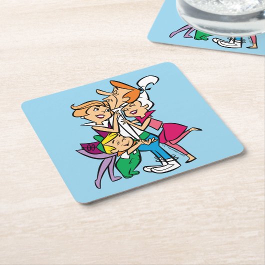 Die Jetsons | Familie Rechteckiger Pappuntersetzer (angewinkelt)