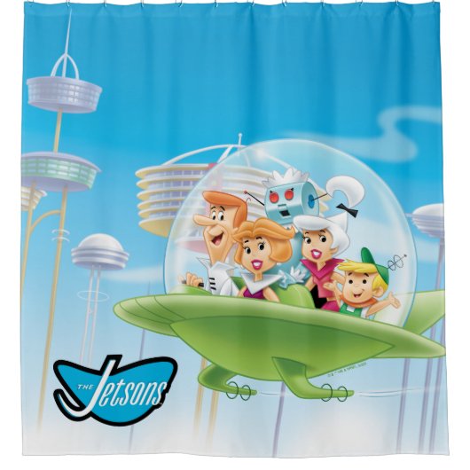 Die Jetsons | Familienflieger Duschvorhang (Vorderseite)