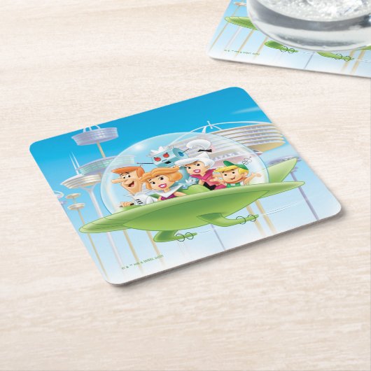 Die Jetsons | Familienflieger Rechteckiger Pappuntersetzer (angewinkelt)