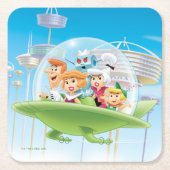Die Jetsons | Familienflieger Rechteckiger Pappuntersetzer (Vorderseite)