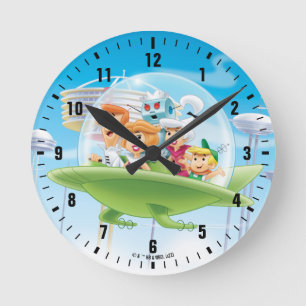 Die Jetsons   Familienflieger Runde Wanduhr