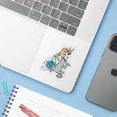 Die Jetsons | George & Astro Buddies Aufkleber (Laptop mit iPhone)