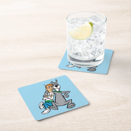 Die Jetsons | George & Astro Buddies Rechteckiger Pappuntersetzer (Vor Ort)
