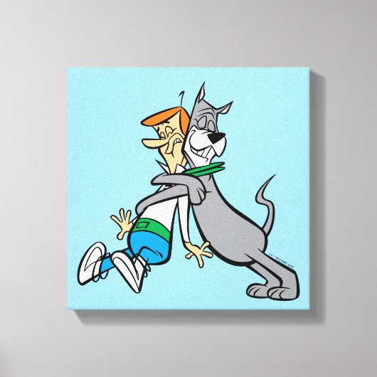Die Jetsons | George & Astro Hug Leinwanddruck (Vorderseite)