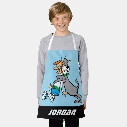 Die Jetsons | George & Astro Hug | Name hinzufügen Schürze (Getragen)
