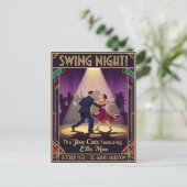 Die Jive Cats Swing Night Vintage Postkarte (Stehend Vorderseite)