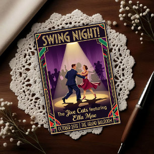 Die Jive Cats Swing Night Vintage  Postkarte