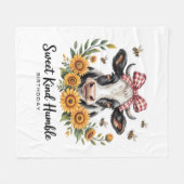 Die Joyfull Strawberry Cow Liebe Classic T-Shi Fleecedecke (Vorderseite (Horizontal))