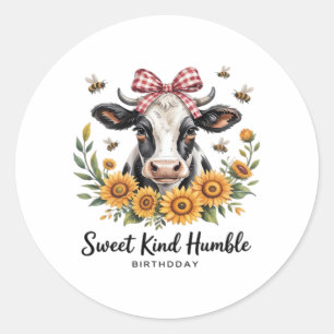 Die Joyfull Strawberry Cow Liebe Classic T-Shi Runder Aufkleber