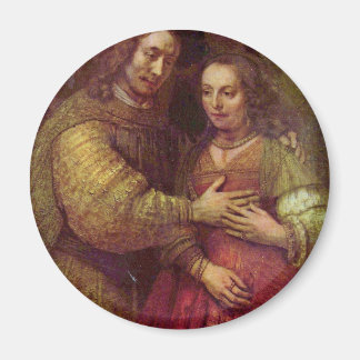 Die jüdische Braut (Das Paar) Detail von Rembrandt Magnet