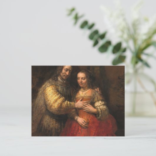Die jüdische Brautmalerei von Rembrandt Postkarte (Stehend Vorderseite)