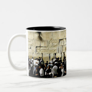 Die jüdische Kaffee-Tasse Western-Wand-Jerusalems Zweifarbige Tasse