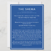 Die jüdische Shema-Gebetskarte Blue English Hebrew (Vorderseite)