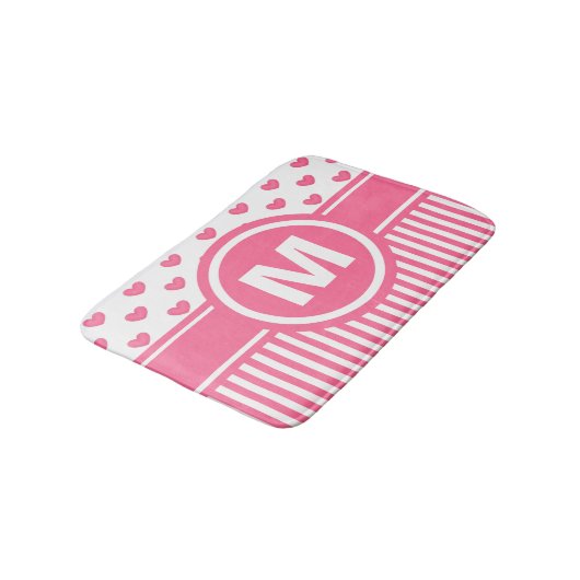 Die jugendlich Mädchen-personalisiertes rosa Badematte (Schrägansicht)