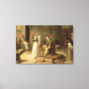 Die junge Bildhauerin (Öl auf Leinwand) Leinwanddruck