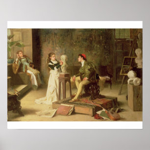 Die junge Bildhauerin (Öl auf Leinwand) Poster