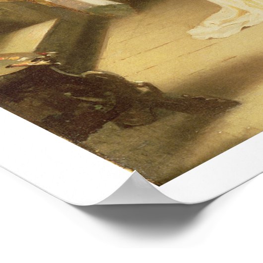 Die junge Bildhauerin (Öl auf Leinwand) Poster (Ecke)