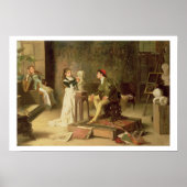 Die junge Bildhauerin (Öl auf Leinwand) Poster (Vorne)