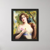Die junge Dame mit einer Rose von Emile Vernon Leinwanddruck (Vorderseite)