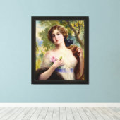 Die junge Dame mit einer Rose von Emile Vernon Leinwanddruck (Insitu (Holzboden))