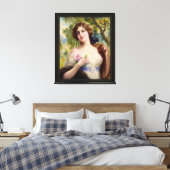 Die junge Dame mit einer Rose von Emile Vernon Leinwanddruck (Insitu (Schlafzimmer))