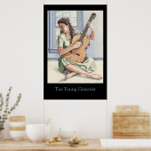 Die junge Gitarrist schwarz Poster (Küche)