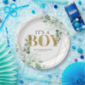 Die Junge Grüne Eukalyptus Gold Baby Dusche Pappteller (Party)