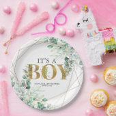 Die Junge Grüne Eukalyptus Gold Baby Dusche Pappteller (Party)