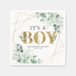 Die Junge Grüne Eukalyptus Gold Baby Dusche Serviette