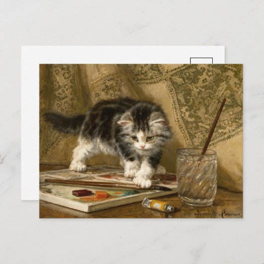 Die junge Künstlerin | Henriëtte Ronner-Knip Postkarte (Vorne/Hinten)