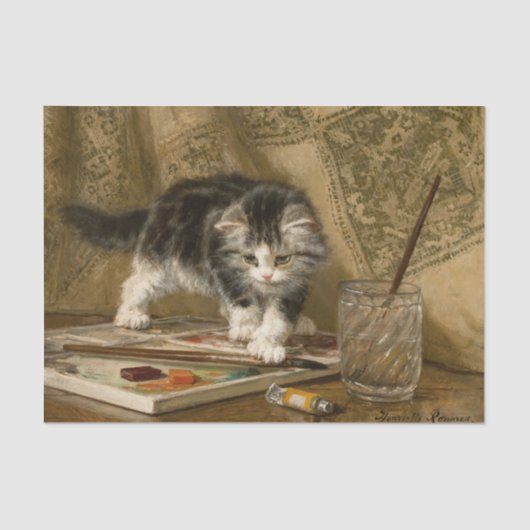 Die junge Künstlerin von Henriette Ronner Knip Seidenpapier (Vorderseite)
